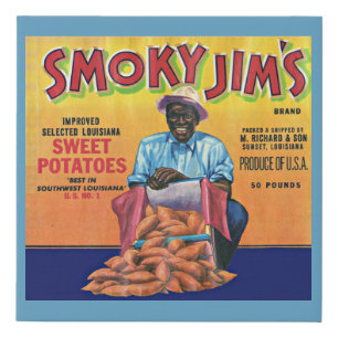 1940s Smoky Jim's sweet potato crate label Faux Canvas Print