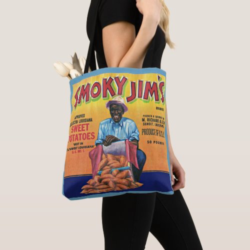 1940s Smoky Jims sweet potato crate label Tote Bag