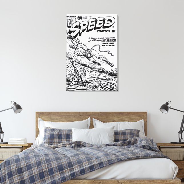 1940's SPEED Comics Canvas Print (Insitu(Bedroom))