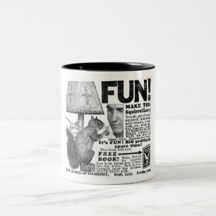 1940S SQUIRREL LAMP ADVERTISING YIKES Two-Tone COFFEE MUG