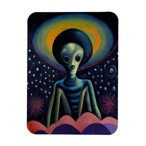 1940s Style Alien With a Halo Magnet
