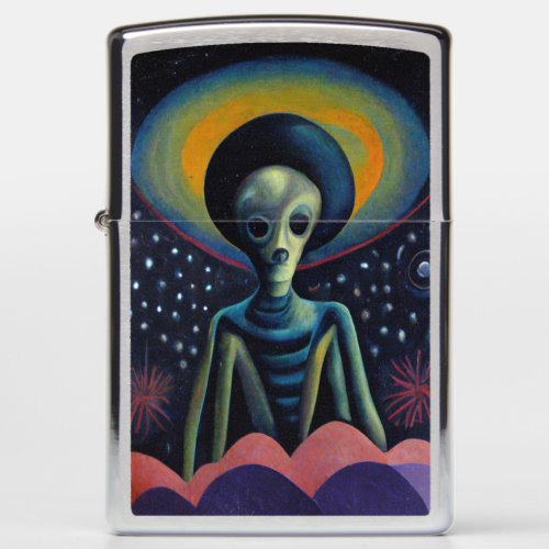 1940s Style Alien With a Halo Zippo Lighter