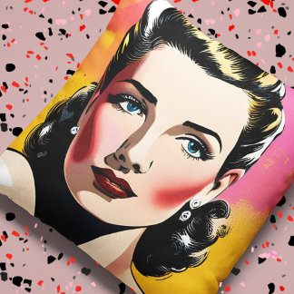 1940s Timeless Beauty Throw Pillow