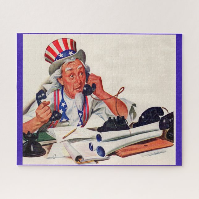 1940s Uncle Sam on the phone Jigsaw Puzzle (Horizontal)