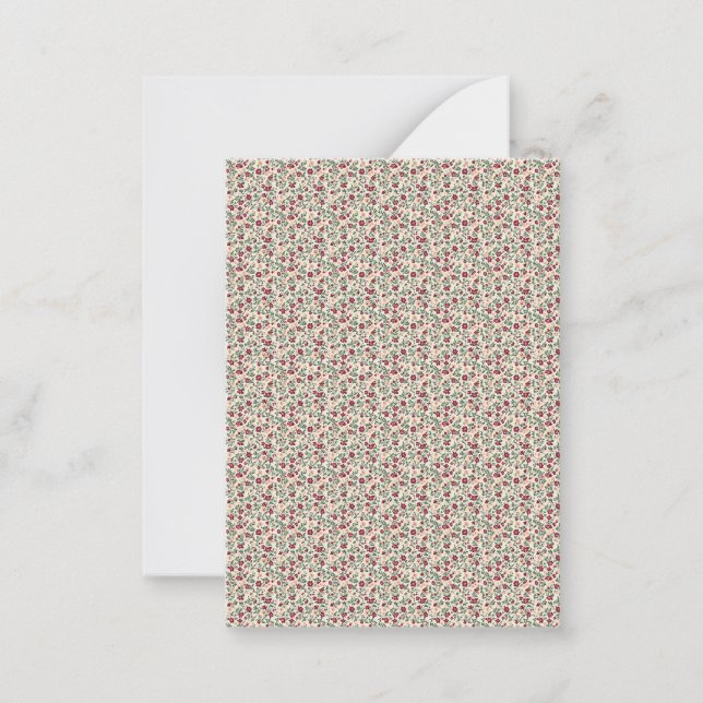 1940s Utility Floral Sprig Pattern Note Card (Front)