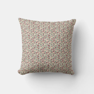 1940s Utility Floral Sprig Pattern Throw Pillow