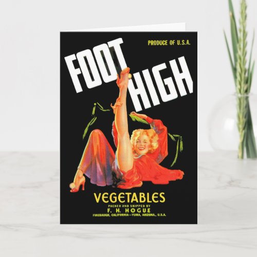 1940s vegetable crate label Foot High  Card