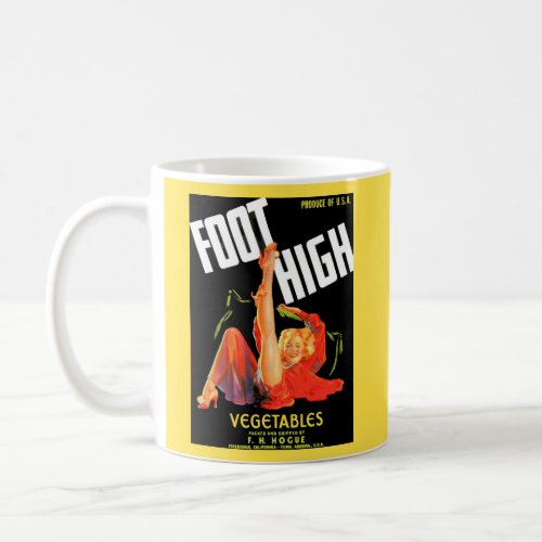 1940s vegetable crate label Foot High vegetables Coffee Mug