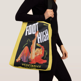  1940s vegetable crate label Foot High vegetables Crossbody Bag