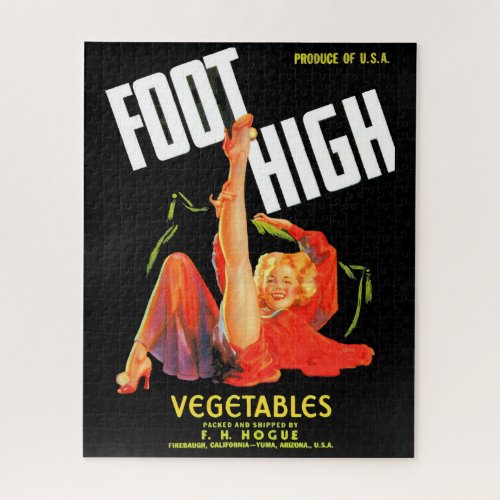 1940s vegetable crate label Foot High vegetables Jigsaw Puzzle