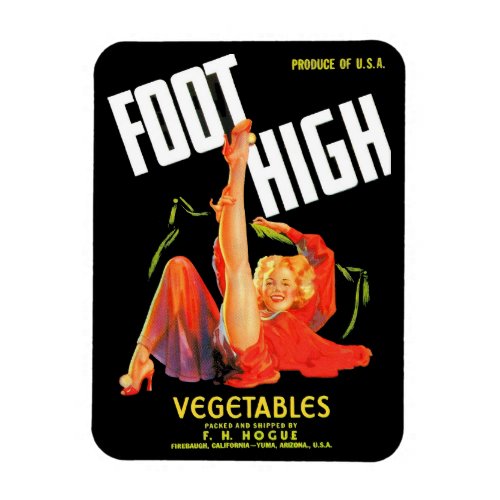 1940s vegetable crate label Foot High vegetables Magnet