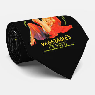 1940s vegetable crate label Foot High vegetables Neck Tie