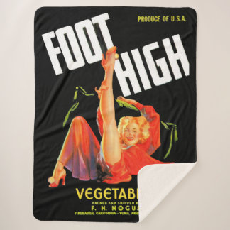 1940s vegetable crate label Foot High vegetables Sherpa Blanket