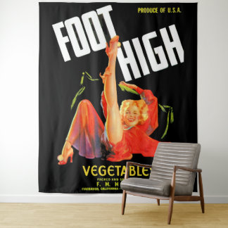 1940s vegetable crate label Foot High vegetables Tapestry