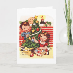 1940s Vintage Merry Christmas Holiday Card