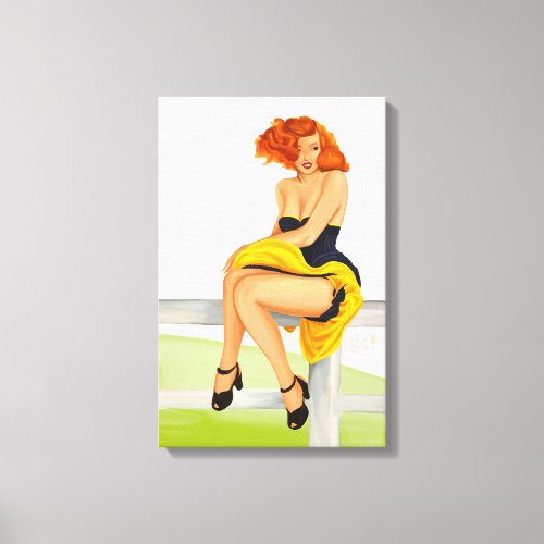 1940s vintage pin up girl canvas canvas print