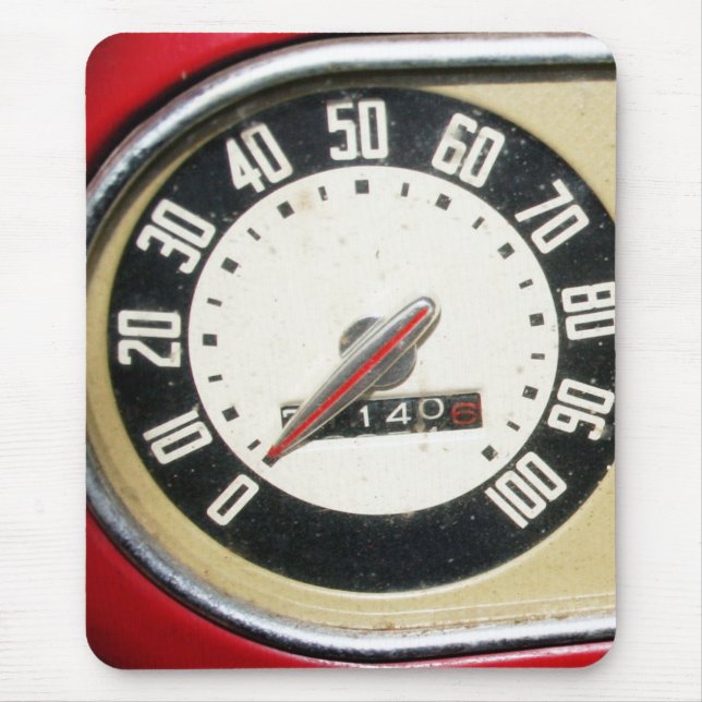 1940s Vintage Speedometer Closeup Mouse Pad (Front)