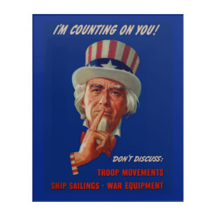 1940s warning from Uncle Sam Acrylic Print