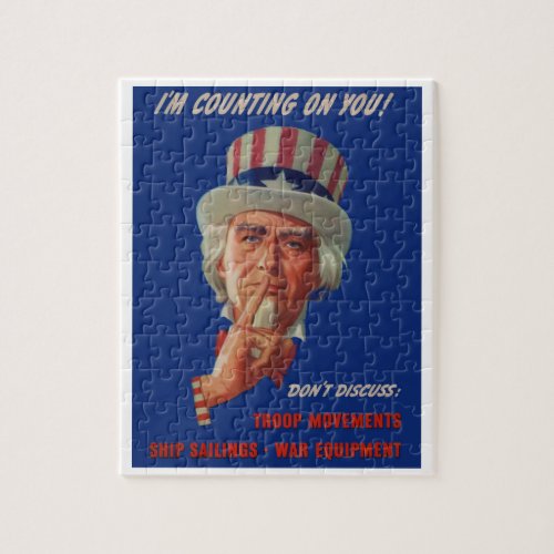 1940s warning from Uncle Sam Jigsaw Puzzle