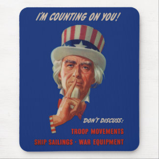 1940s warning from Uncle Sam Mouse Pad