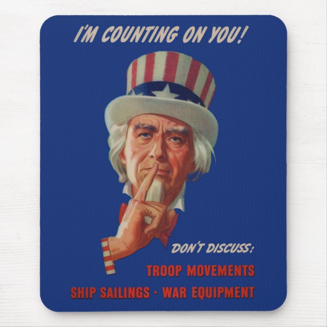 1940s warning from Uncle Sam Mouse Pad (Front)