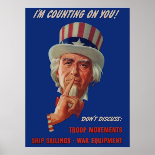 1940s warning from Uncle Sam Poster