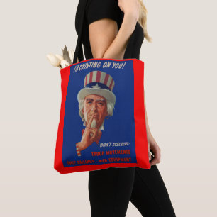 1940s warning from Uncle Sam Tote Bag