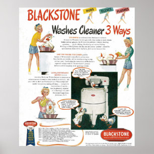 1940s Washing Machine Ad Poster