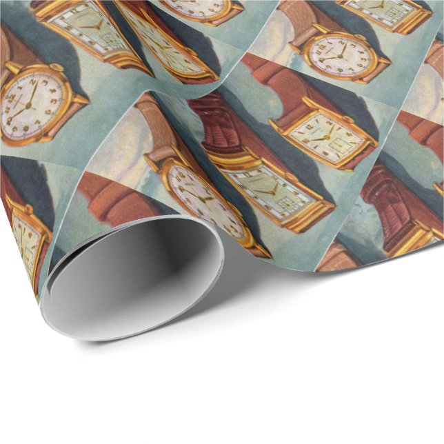 1940s wristwatches print wrapping paper (Roll Corner)