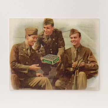 1940s WWII ad soldiers with candy from home Jigsaw Puzzle 1940s WWII ad soldiers with candy from home Jigsaw Puzzle