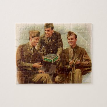 1940s WWII ad soldiers with candy from home Jigsaw Puzzle 1940s WWII ad soldiers with candy from home Jigsaw Puzzle