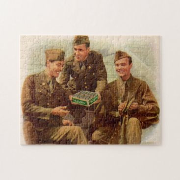 1940s WWII ad soldiers with candy from home Jigsaw Puzzle 1940s WWII ad soldiers with candy from home Jigsaw Puzzle