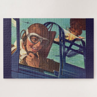 1940s WWII dogfight in the air Jigsaw Puzzle