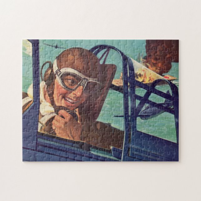 1940s WWII dogfight in the air Jigsaw Puzzle (Horizontal)