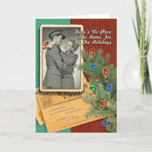 1940's WWII Romantic Couple Retro Christmas Cards