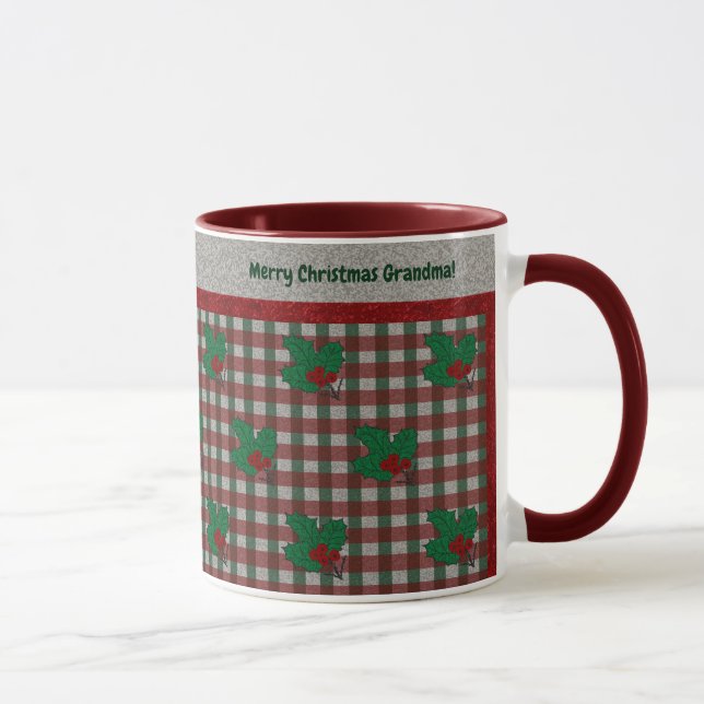 1940s Xmas Gingham - Personalized Mug (Right)