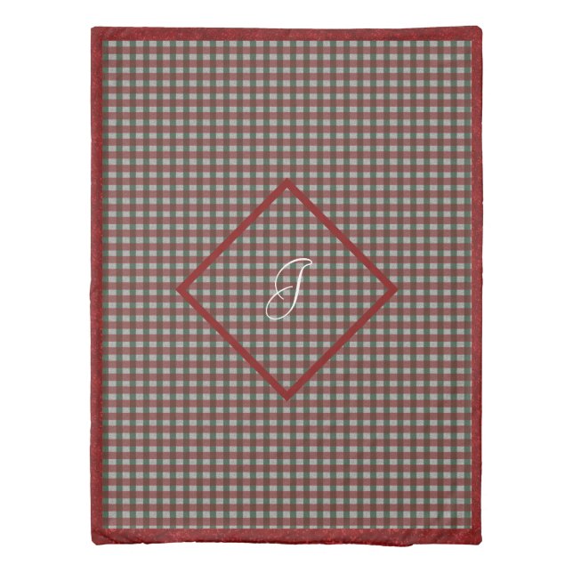 1940s Xmas Gingham Twin Duvet Cover (Back)