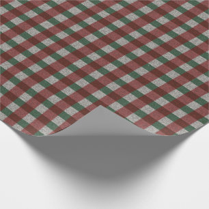 1940s Xmas Gingham Wrapping Paper