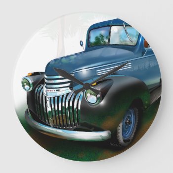 1941–1947 Chevy Pickup Large Clock by buyfranklinsart at Zazzle