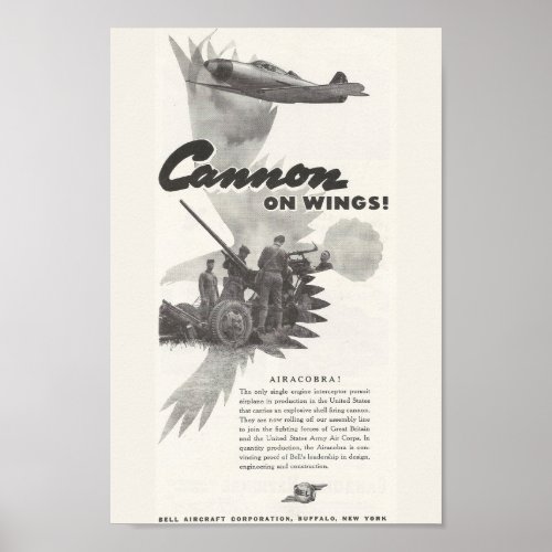 1941 Bell Aircraft Ad Poster