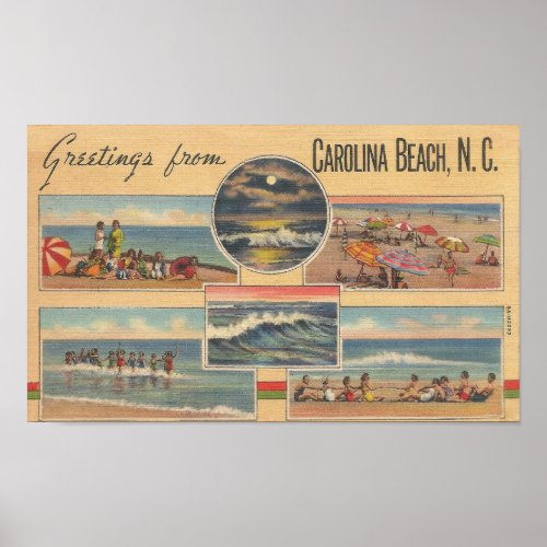 1941 Carolina Beach North Carolina Poster