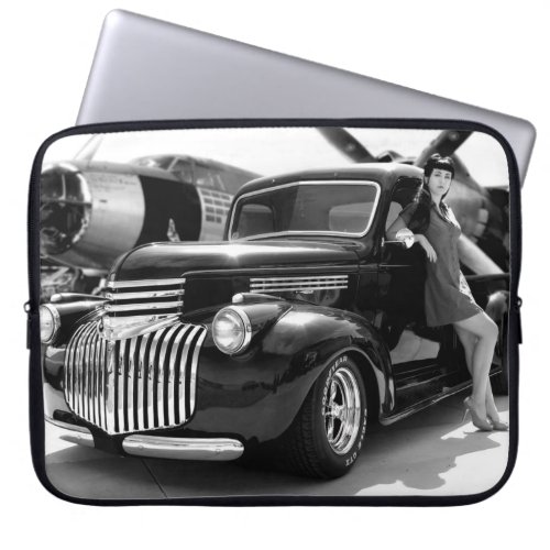 1941 Chevy Hot Rod Pickup Truck Pin Up Girl Laptop Sleeve