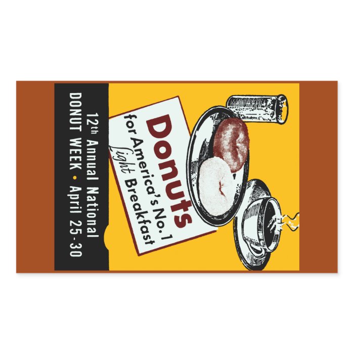 1941 Donut Poster Rectangle Stickers