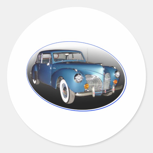 1941 LINCOLN CONTINENTAL #1 CLASSIC ROUND STICKER (Front)