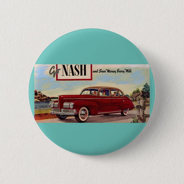 1941 Nash automobile ad Button (Front)