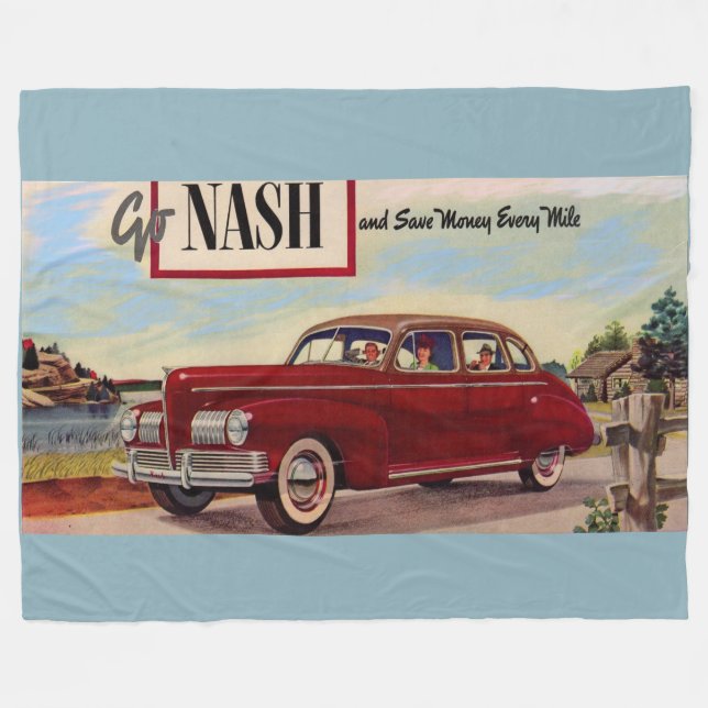 1941 Nash automobile ad Fleece Blanket (Front (Horizontal))