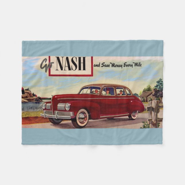 1941 Nash automobile ad Fleece Blanket (Front (Horizontal))