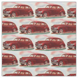 1941 red Mercury 8 print Fabric