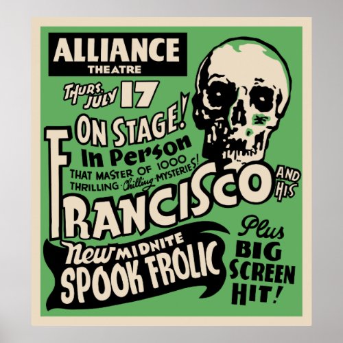 1941 Vintage Francisco Spook Show Poster