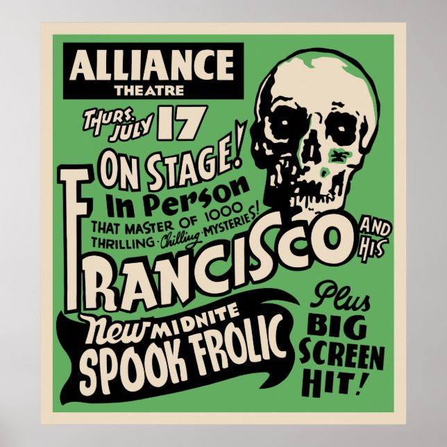 1941 Vintage Francisco Spook Show Poster (Front)